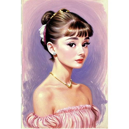 DTP PolyOxford Cut Paper Pink Audrey Hepburn-4 (a3385)