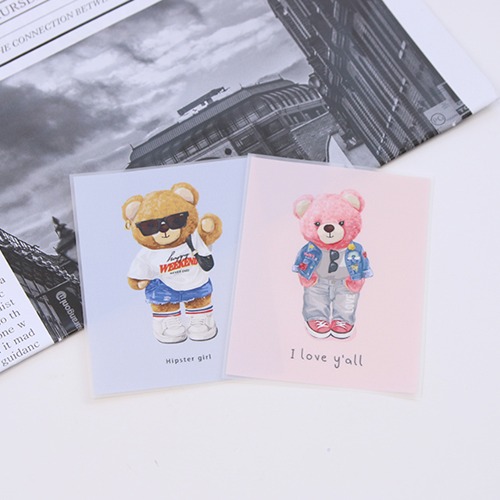 Color heat transfer paper cute bear 2 colors Z1557