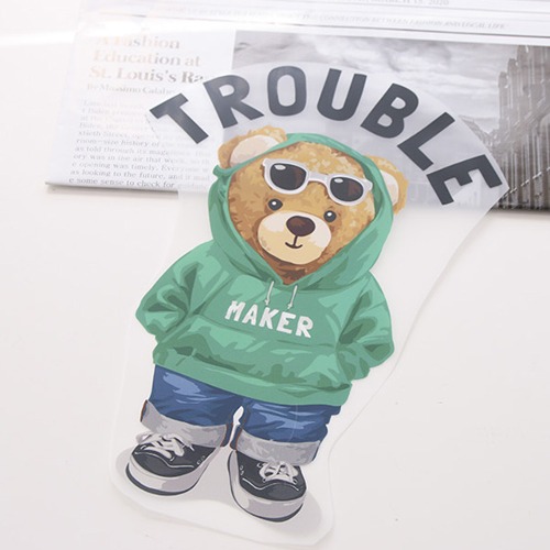 Color Thermal Transfer Paper Green Hooded Bear Z1566
