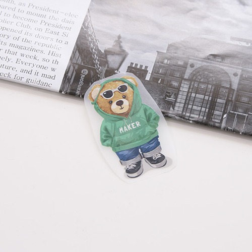 Color Thermal Transfer Paper Green Hooded Bear Small Z1571