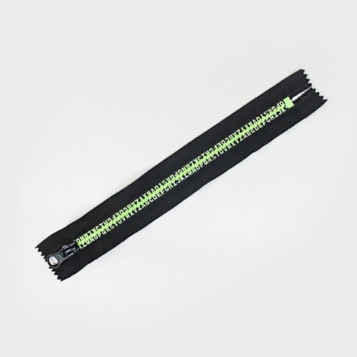 No. 60-7845 Alphabet Zipper 20 cm - Neon Green (7307091)