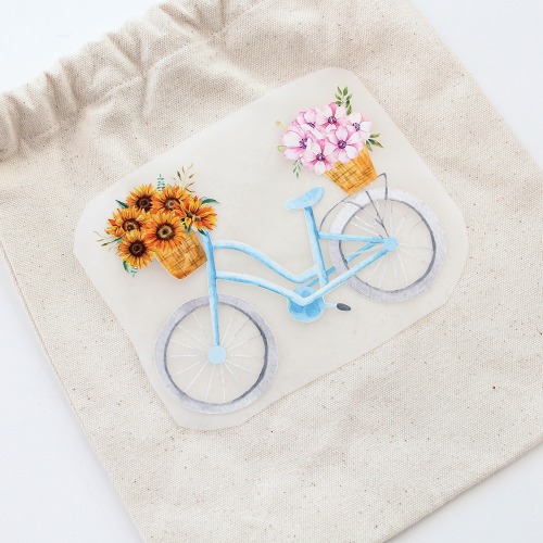 3D Thermal Transfer Paper Sunflower Blue Bicycle-53 (97053)