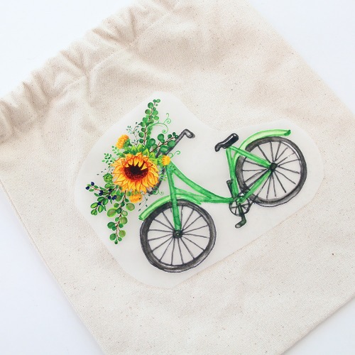 3D Thermal Paper Green Bicycle and Sun Flower No. 50 (97050)