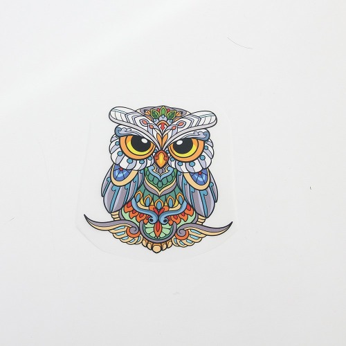 3D heat transfer paper) Yellow-eyed mandala owl-235 (97235)