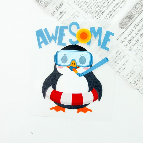 3D Thermal Transfer Paper) Awesome Red Tube Penguin (97256)