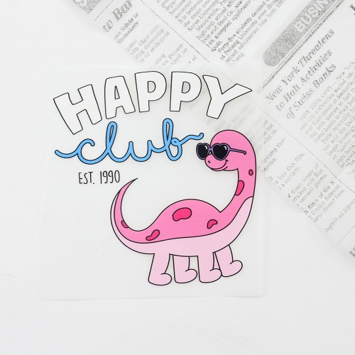 3D heat transfer paper) Happy Pink Dinosaur (97263)
