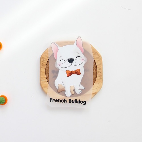 3D Heat Transfer Paper) White French Bulldog Dog No. 219 (97219)